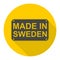 Made in Sweden icon with long shadow