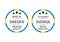 Made in Sweden round labels in English and in Swedish languages. Quality mark vector icon. Perfect for logo design, tags