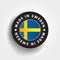 Made in Sweden text emblem badge, concept background