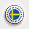 Made in Sweden text emblem badge, concept background