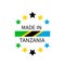 Made in Tanzania label. Quality mark vector icon isolated on white. Perfect for logo design, tags, badges, stickers, emblem,