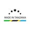 Made in Tanzania label. Quality mark vector icon isolated on white. Perfect for logo design, tags, badges, stickers, emblem, produ