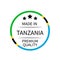 Made in Tanzania round label. Quality mark vector icon isolated on white. Perfect for logo design, tags, badges, stickers, emblem