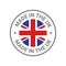 Made in UK Britain flag logo. English brand sticker made in Britain vector stamp