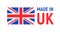 Made in UK Britain flag logo. English brand sticker made in Britain vector stamp