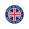 Made in UK Britain flag logo. English brand sticker made in Britain vector stamp