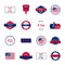 Made in USA label set, vector illustration