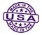 Made in the USA stamp shows American products produced or fabricated in America - 3d illustration