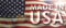 Made in USA text on us flag texture background. 3d illustration