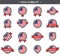 Made in USA vector badges. American USA flag icons set.