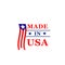 Made in USA vector icon of America flag