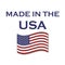 Made in the USA vector with waving American flag. Products made in the US are a source of pride for Americans