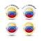 Made in Venezuela - Round labels with flags