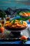 Madeira Cake with Caramelised Tangerines.selective focus