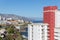 Madeira island with modern hotels in the capital city Funchal