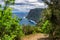 Madeira island scenic mountain and ocean view