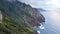 Madeira Islands, Portugal. Drone footage of high cliff over the ocean