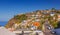 Madeira landscape, settlements built on high cliffs or in the hillsides rising steeply right from the sea shores