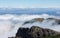 Madeira mountain landscape spectacular view clouds roller horizon blue sky outdoor traveling concept encumeada pass