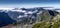 Madeira Mountains in clouds Panorama