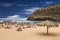 Madeira ocean sand beach in resort Porto Cruz, Portugal.