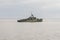 Madeira, Portugal - 25.09.2022: Navy ship near the shore of the island