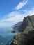 Madeira,Portugal. A tropical landscape, lush greenery and azure blue sea and sky