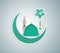 Madina Munawwara mosque - Saudi Arabia Green Dome of Prophet Muhammad flat design Islamic flat concept design