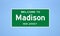 Madison, New Jersey city limit sign. Town sign from the USA.