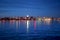 Madison skyline illuminated in the winter night