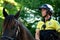MADISON, WI - AUG 31st, 2014: Mounted Patrol Officer Serves and Protects