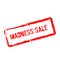 Madness sale red rubber stamp isolated on white.