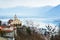 Madonna del Sasso in Orselina above city Locarno at lake Maggiore. Switzerland.