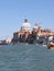 Madonna della Salute Church and boats in Venice Italy