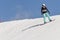 MADONNA DI CAMPIGLIO TN, ITALY, APRIL 9, 2017. Snowboarder enjoying jumps and runs