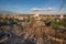 Madrid cityscape aerial view from casa de campo.