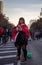 MADRID, DECEMBER 09 - Follower of River Plate in the street, in the final of the Copa Libertadores at the BernabÃ©u