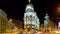 Madrid night light gran via metropolis hotel view 4k time lapse spain