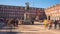 Madrid plaza mayor tourist near monument 4k time lapse spain