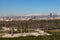 Madrid. Pollution. Contamination. Views of the city of Madrid with a gray and brown layer of pollution beret over the city.