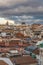 Madrid skyline sunset view, from Cibeles Palace Townhall, Madrid City Council building