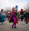 Madrid Spain February 18, 2023: Long Live Carnival! Costumes and Joy in the Streets of Madrid