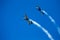 Madrid, Spain- February 5, 2023: Air show of classic airplanes at the Cuatro Vientos Aerodrome.