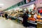 Madrid  Spain - January 2021: fruit store inside Pacifico market in the capital of Spain in the middle of heavy snow caused by