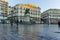 MADRID, SPAIN - JANUARY 22, 2018: Amazing Sunrise panorama of Puerta del Sol square in city of Madrid