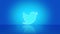 Madrid, Spain - July, 2023: Twitter logo in neon with space for text and graphics. Blue background