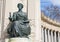 MADRID, SPAIN - MARCH 9, 2013: Statue of Athena goddess of art in side part of the Monument of Alfonso XII in Buen Retiro park