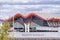 Madrid, Spain, October 30, 2022: Madrid Barajas airport terminal with its modernist architecture.