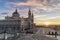 Madrid Spain sunset at Cathedral de la Almudena