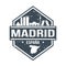 Madrid Spain Travel Stamp. Icon Skyline City Design Vector. Seal Passport Mark.